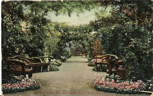 Postcard of Greenbank Park Old English Garden. Early 1900s