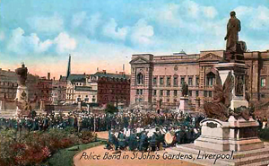 Postcard of the Police Band in St John's Gardens,  1935